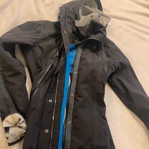 Kuhl Hooded Jetstream Longline Trench Jacket Large Women’s Grey Outdoor Flawed